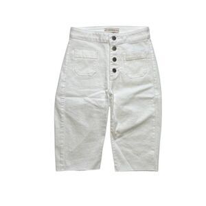 GUESS Bermuda Jean Shorts 25 White Women's‎ Stretch Cut Off NEW